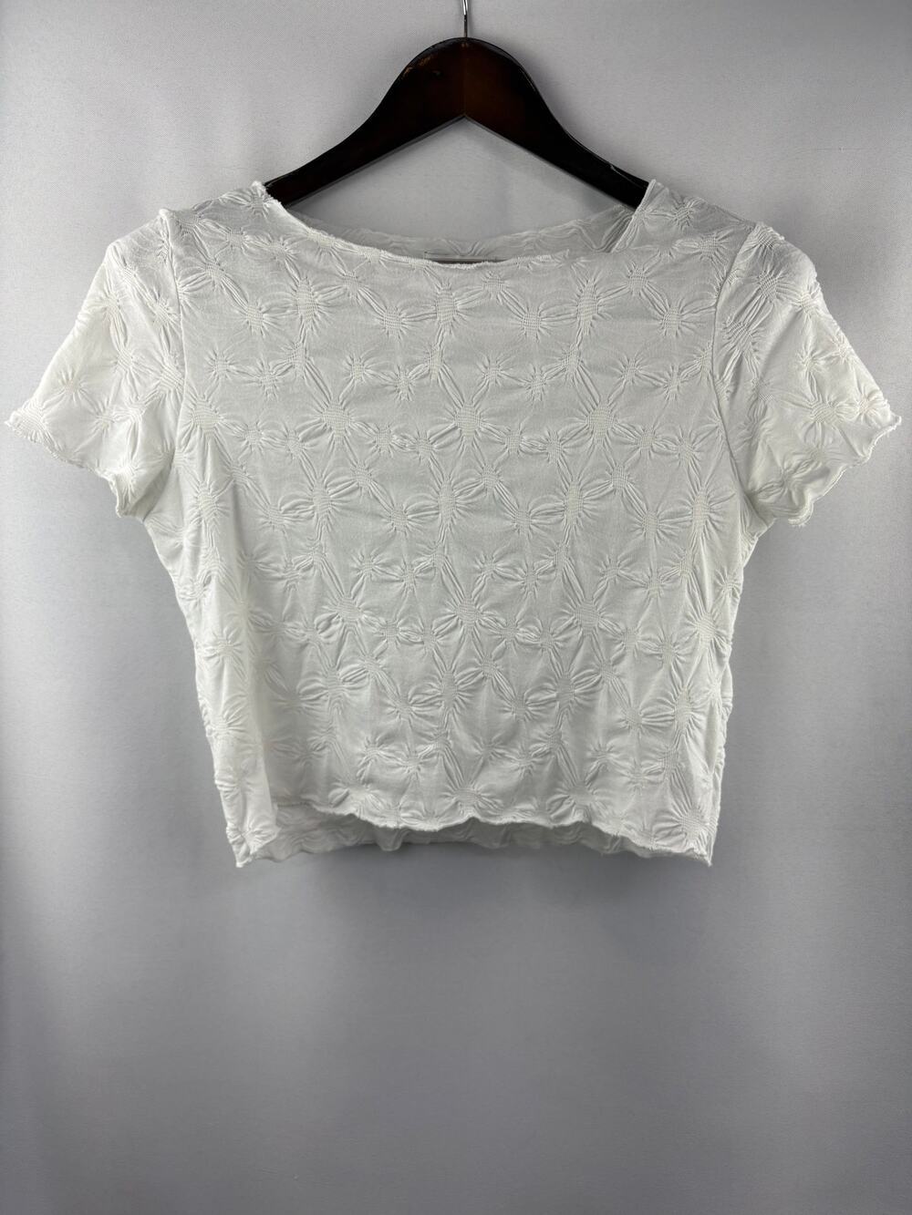 Women’s TopShop Size 8-10 White Ruched Crop Top